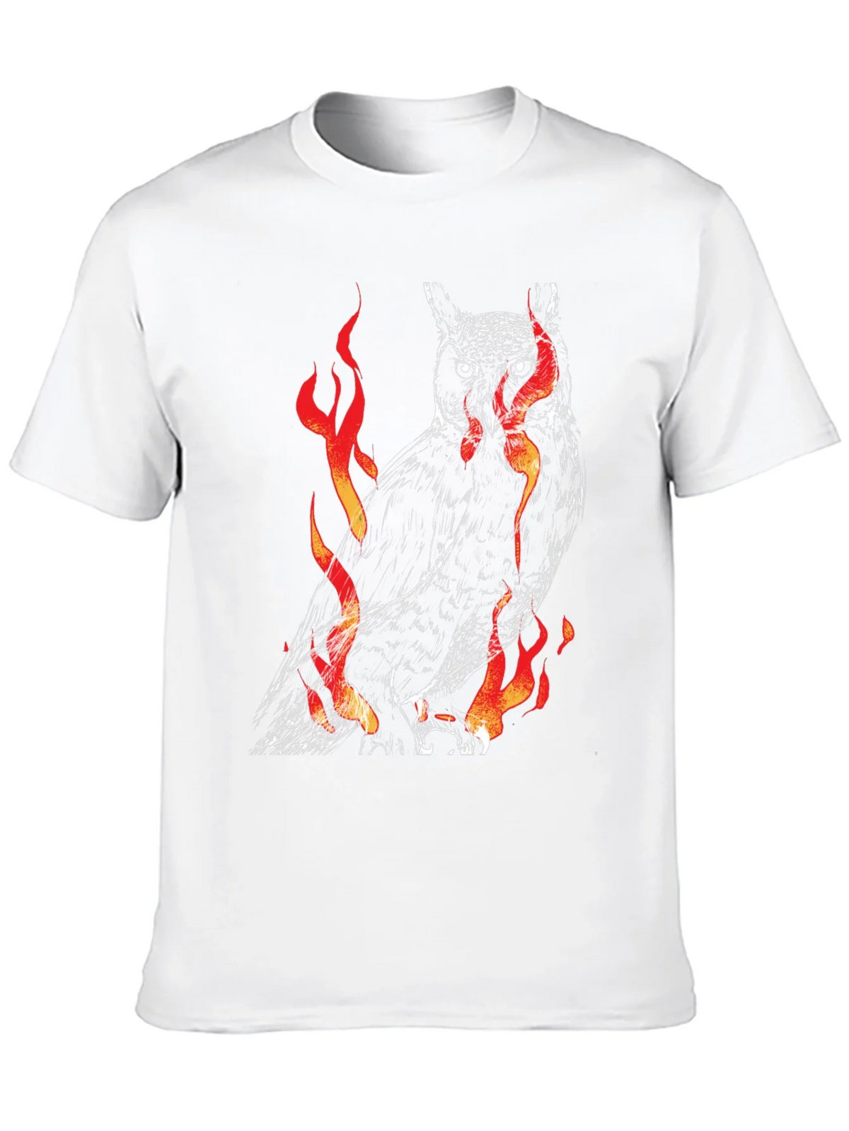 Fiery Owl Graphic Black T-Shirt product image 9