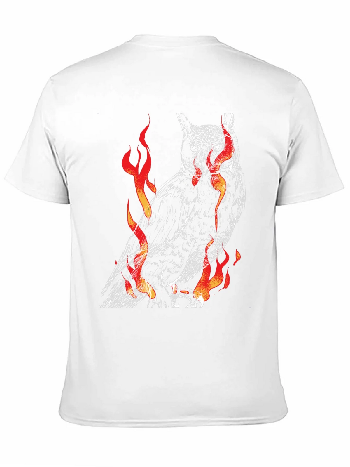 Fiery Owl Graphic Black T-Shirt product image 10