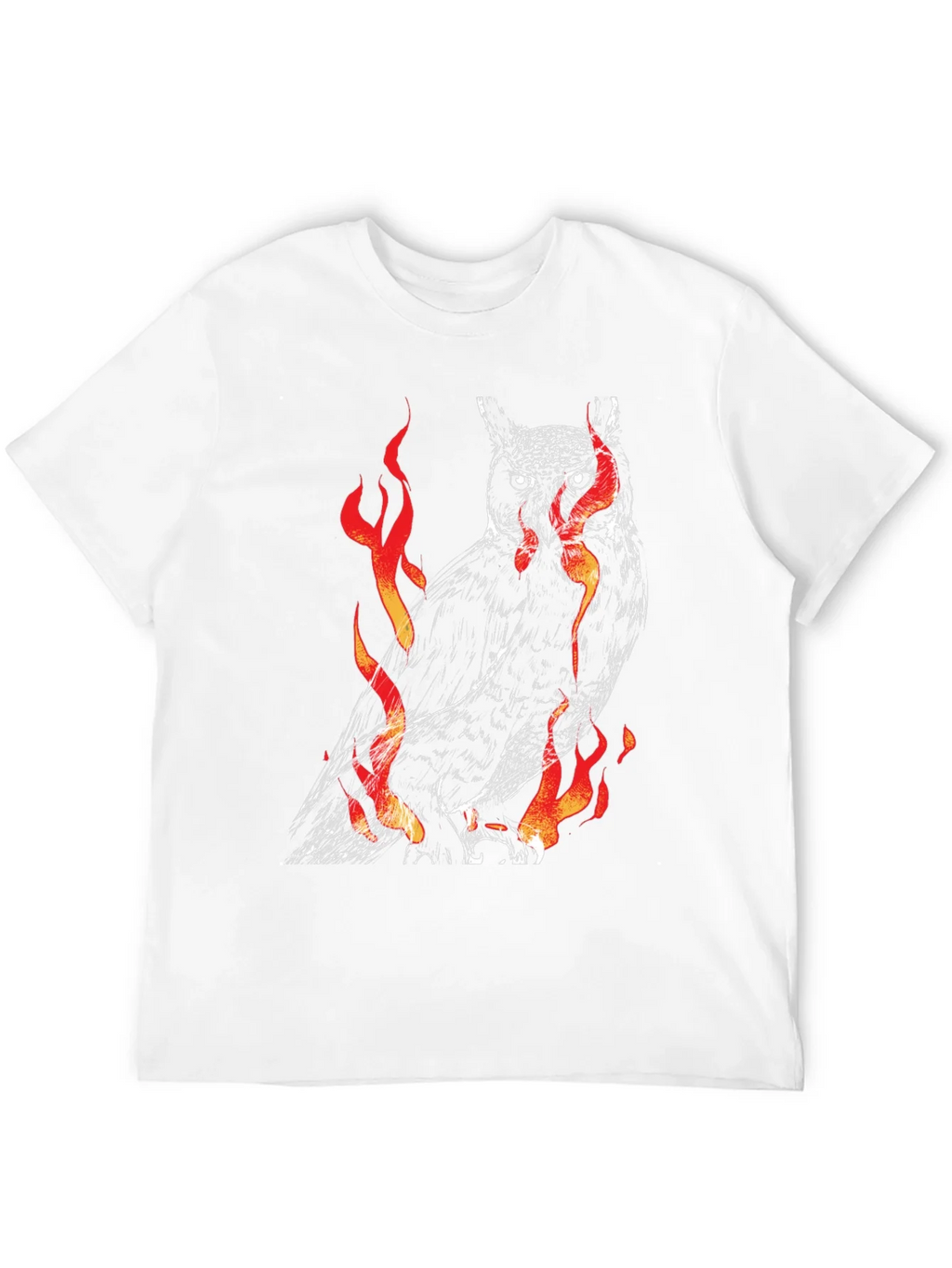 Fiery Owl Graphic Black T-Shirt product image 11