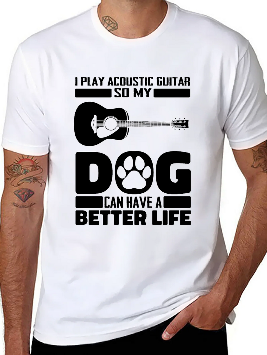 Acoustic Guitar Dog Lover T-Shirt product image 7