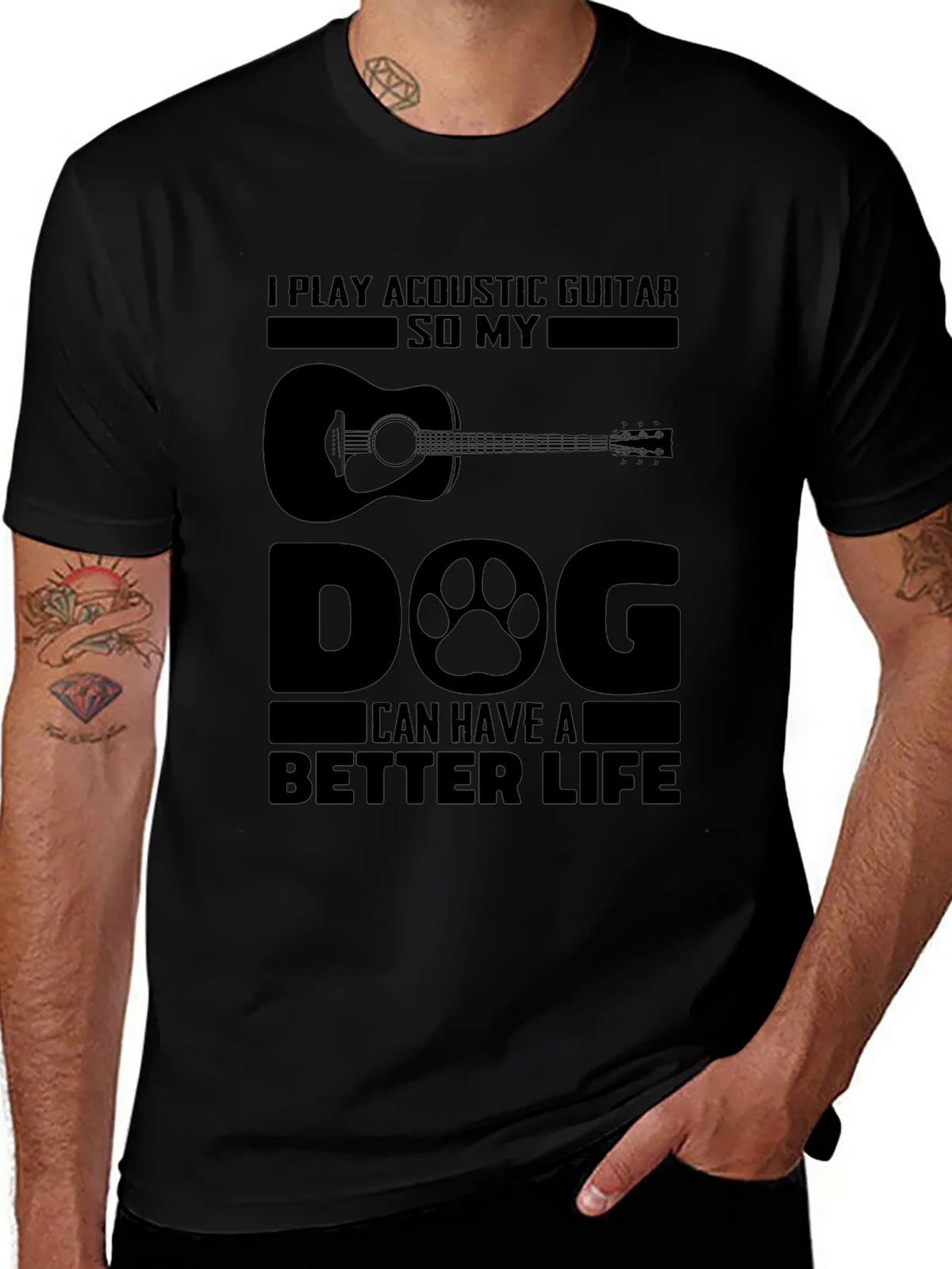 Acoustic Guitar Dog Lover T-Shirt product image 1