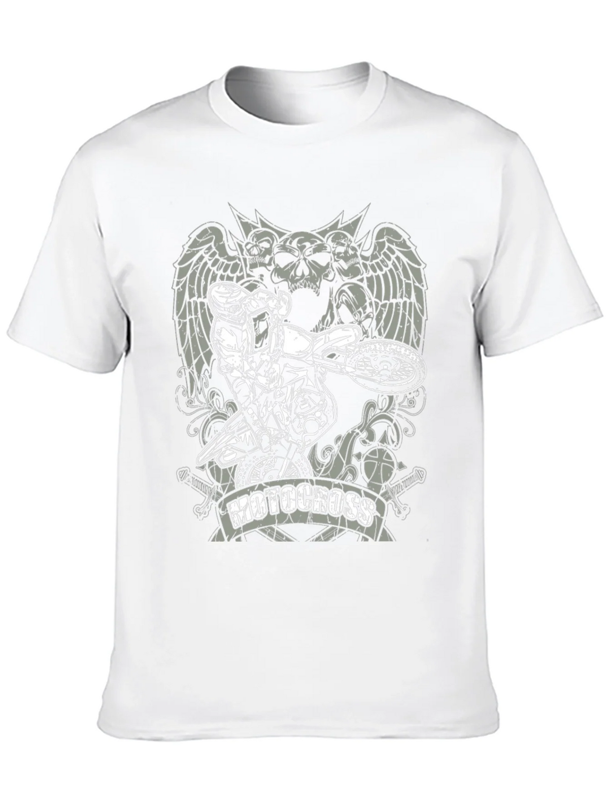 Motocross Skull Graphic T-Shirt - Black product image 9