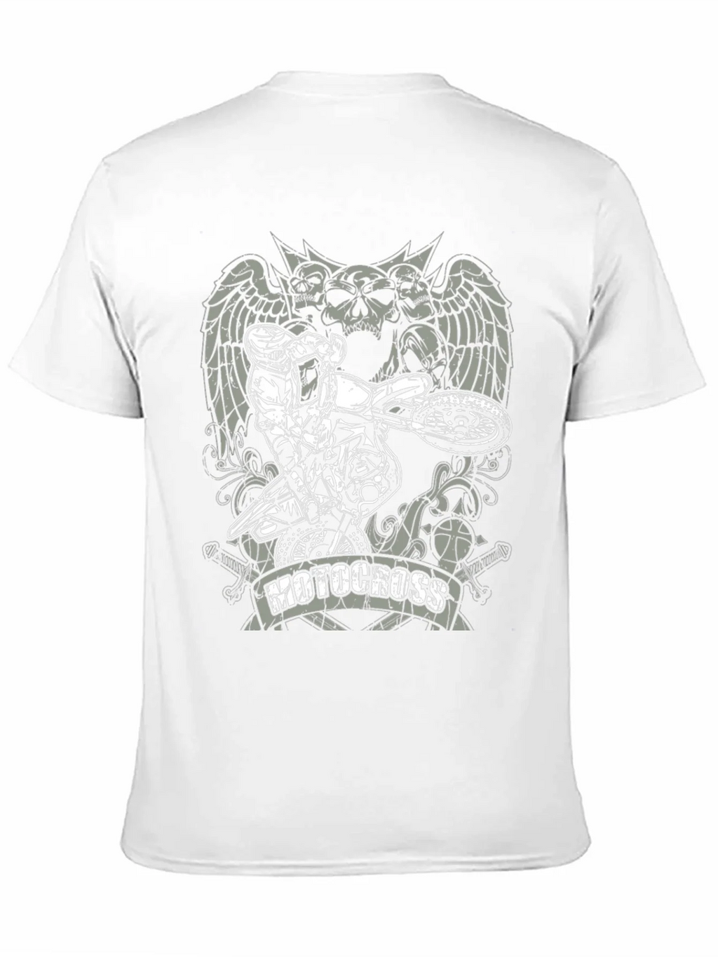 Motocross Skull Graphic T-Shirt - Black product image 10