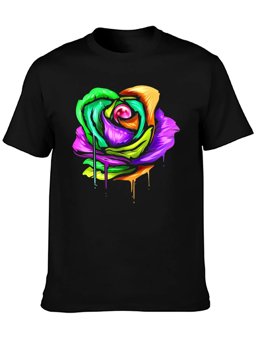 Colorful Melting Rose Graphic Tee - Modern Streetwear product image 3