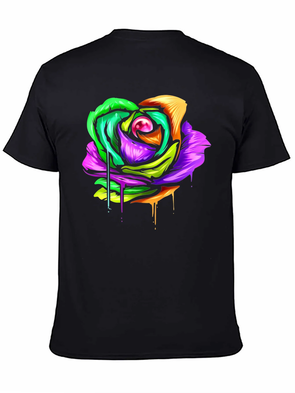 Colorful Melting Rose Graphic Tee - Modern Streetwear product image 4