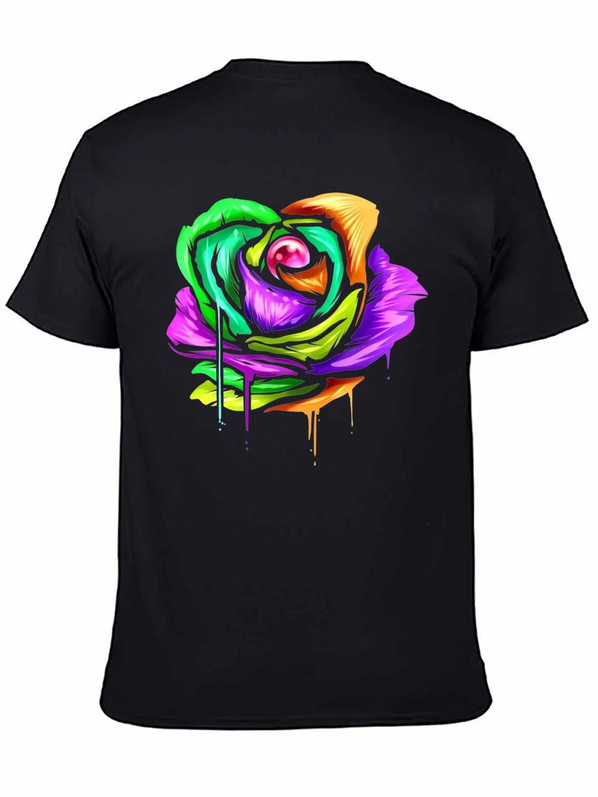 Colorful Melting Rose Graphic Tee - Modern Streetwear product image 4