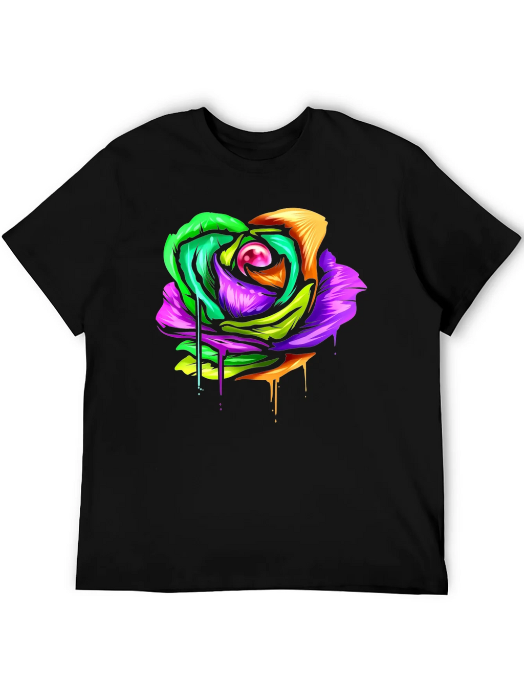 Colorful Melting Rose Graphic Tee - Modern Streetwear product image 5
