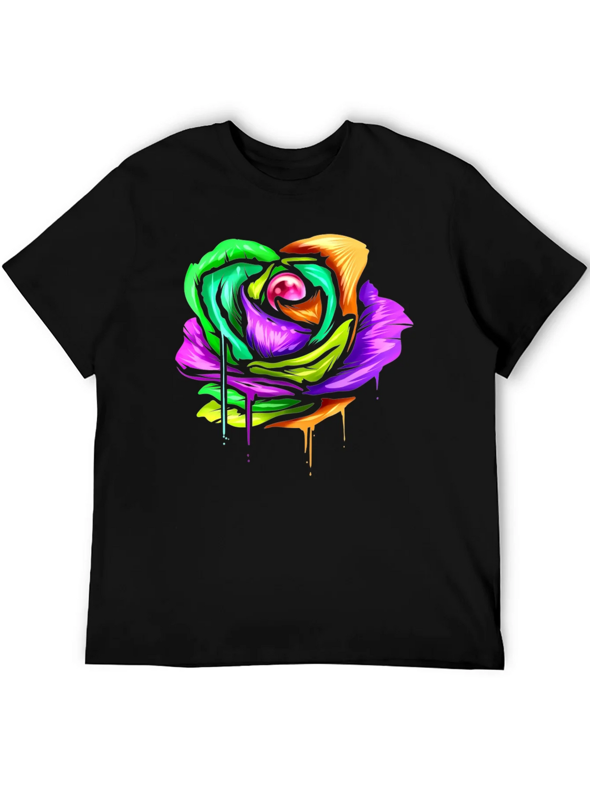 Colorful Melting Rose Graphic Tee - Modern Streetwear product image 5