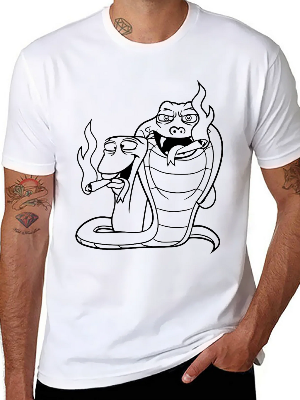 Smoking Snakes Graphic Tee - Cool Design product image 7