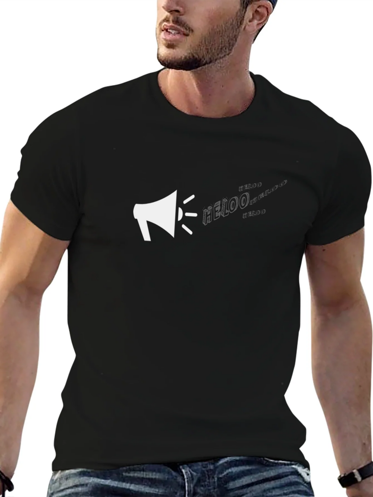 Megaphone Graphic Tee - Black Cotton T-Shirt product image 6