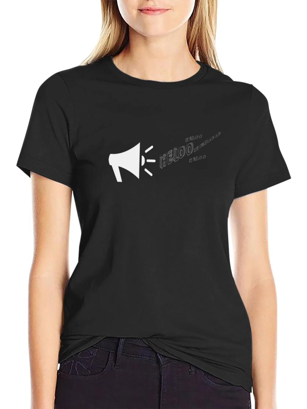 Megaphone Graphic Tee - Black Cotton T-Shirt product image 2