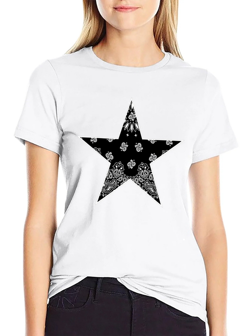 Bandana Star Graphic T-Shirt - Black product image 8