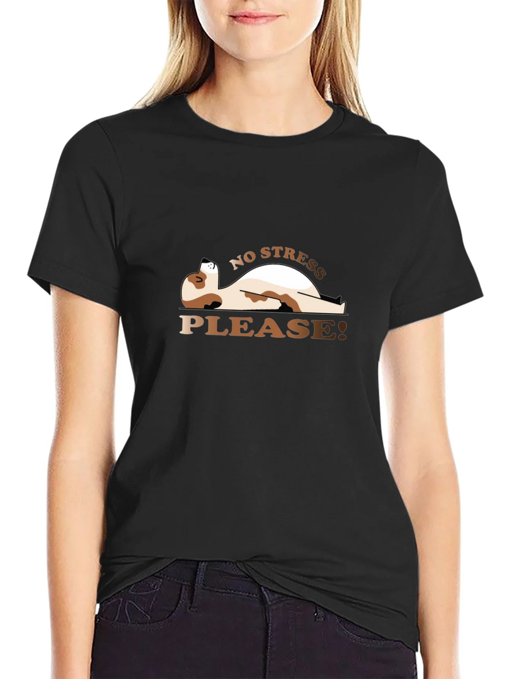 Relaxed Dog Graphic Tee - No Stress Please! product image 1