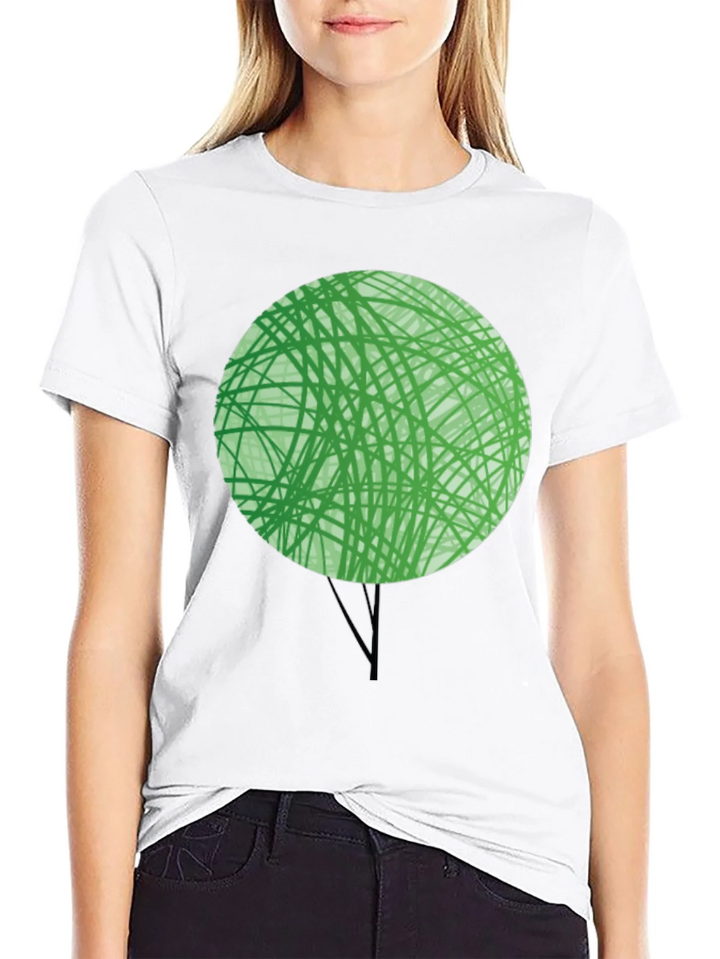 Abstract Green Tree Graphic T-Shirt - Modern Design product image 8