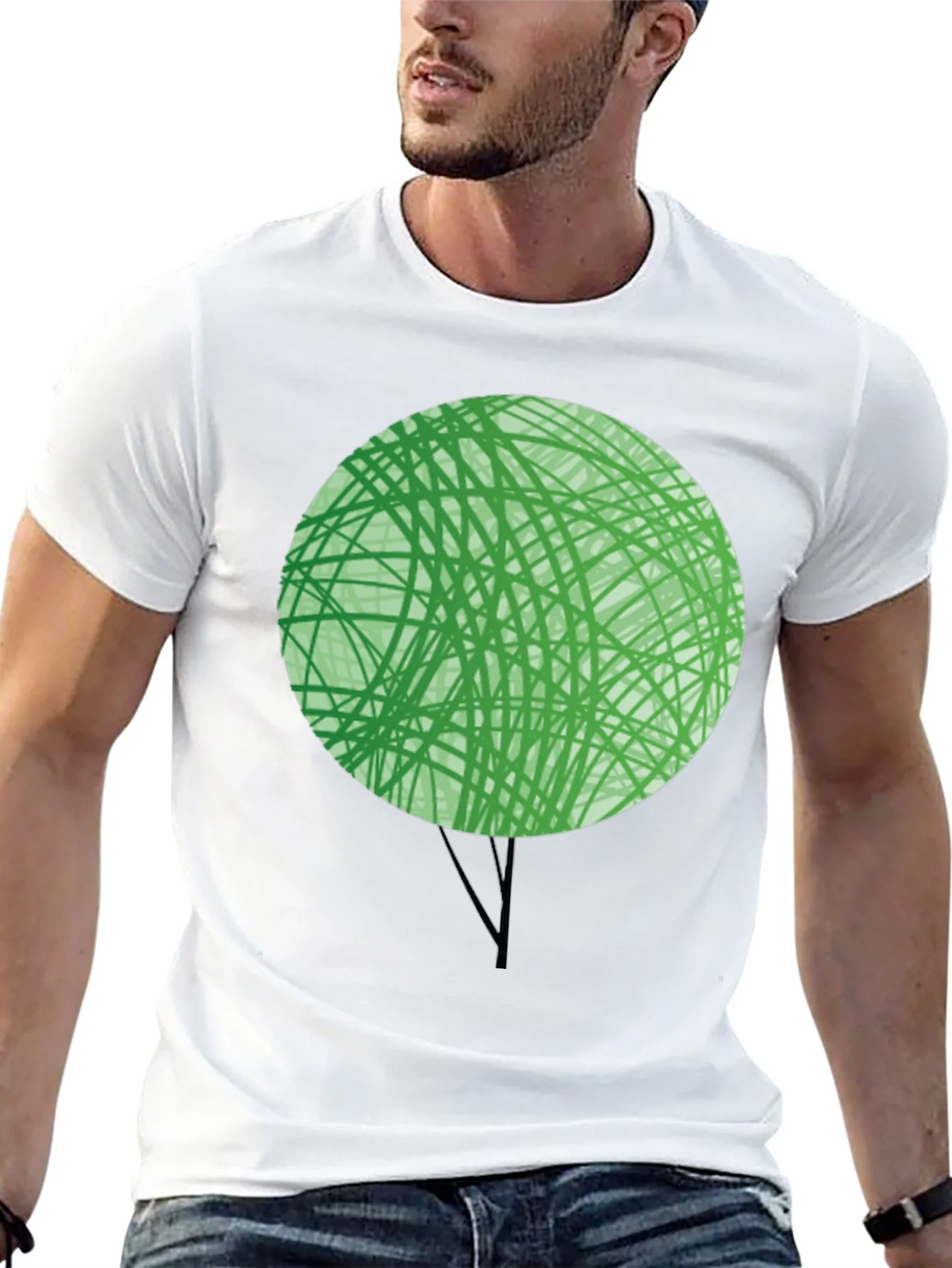 Abstract Green Tree Graphic T-Shirt - Modern Design product image 12