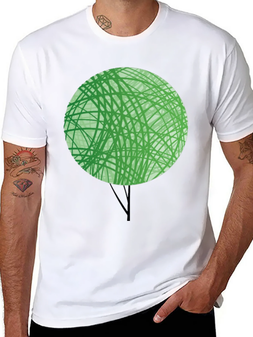 Abstract Green Tree Graphic T-Shirt - Modern Design product image 7