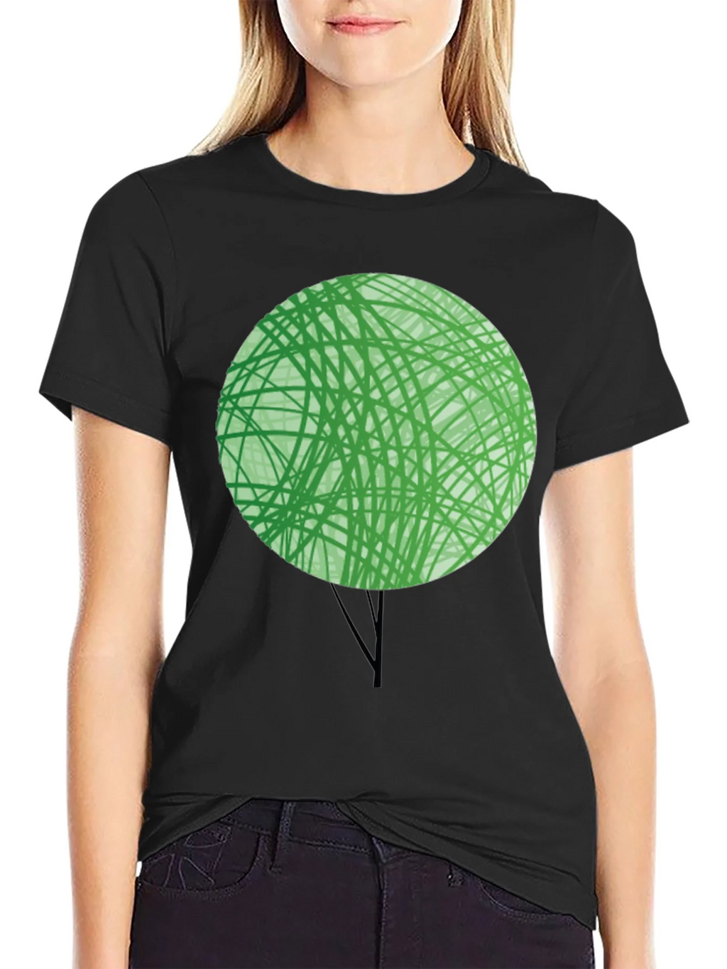 Abstract Green Tree Graphic T-Shirt - Modern Design product image 2
