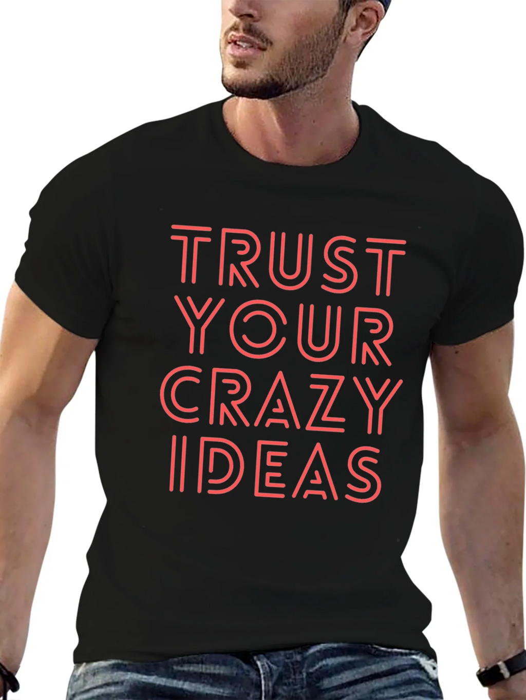 Trust Your Crazy Ideas Black Graphic Tee product image 6