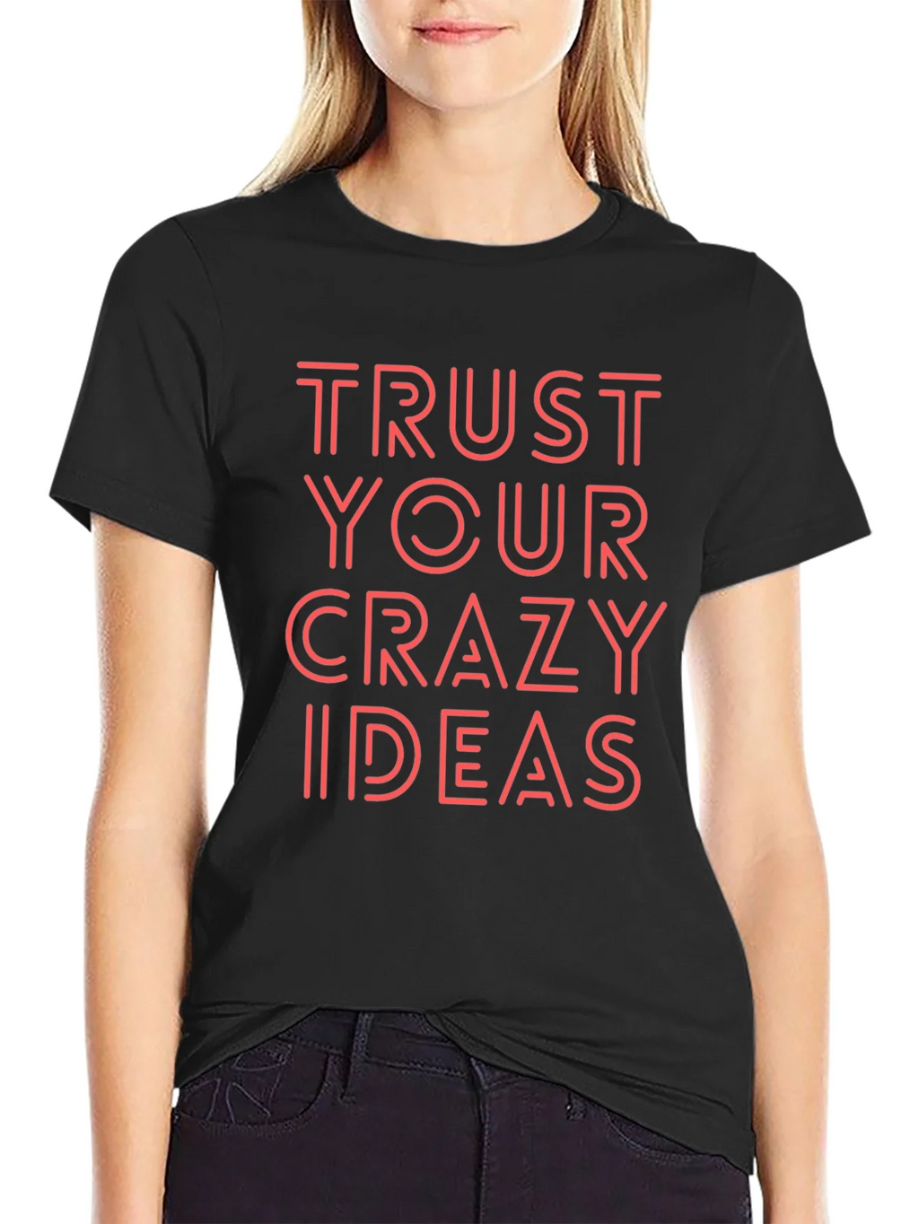 Trust Your Crazy Ideas Black Graphic Tee product image 2