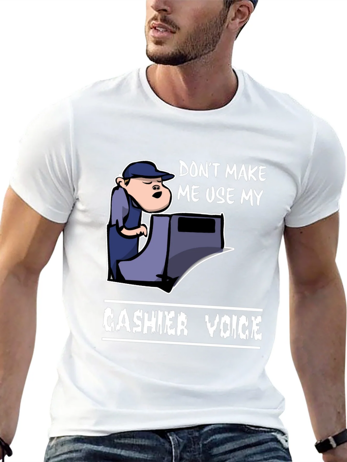Cashier Voice Graphic Tee - Funny Retail T-Shirt product image 12