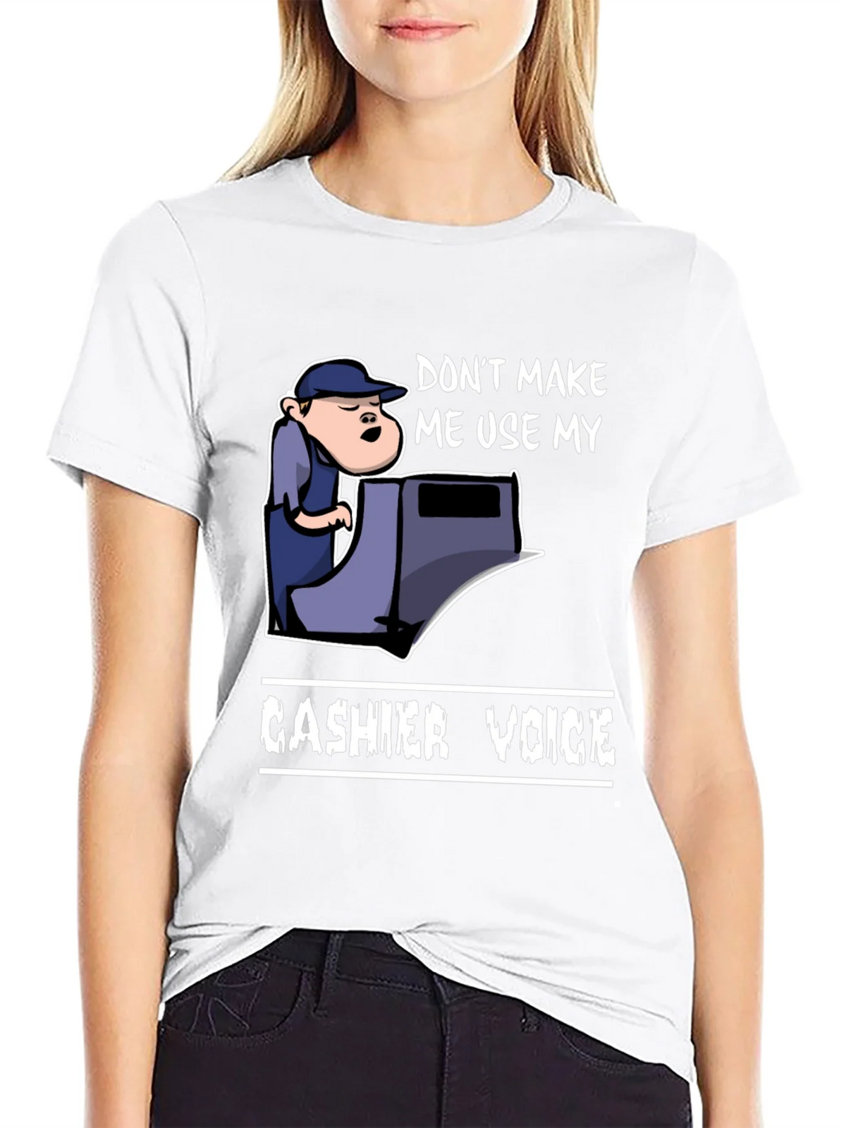 Cashier Voice Graphic Tee - Funny Retail T-Shirt product image 8