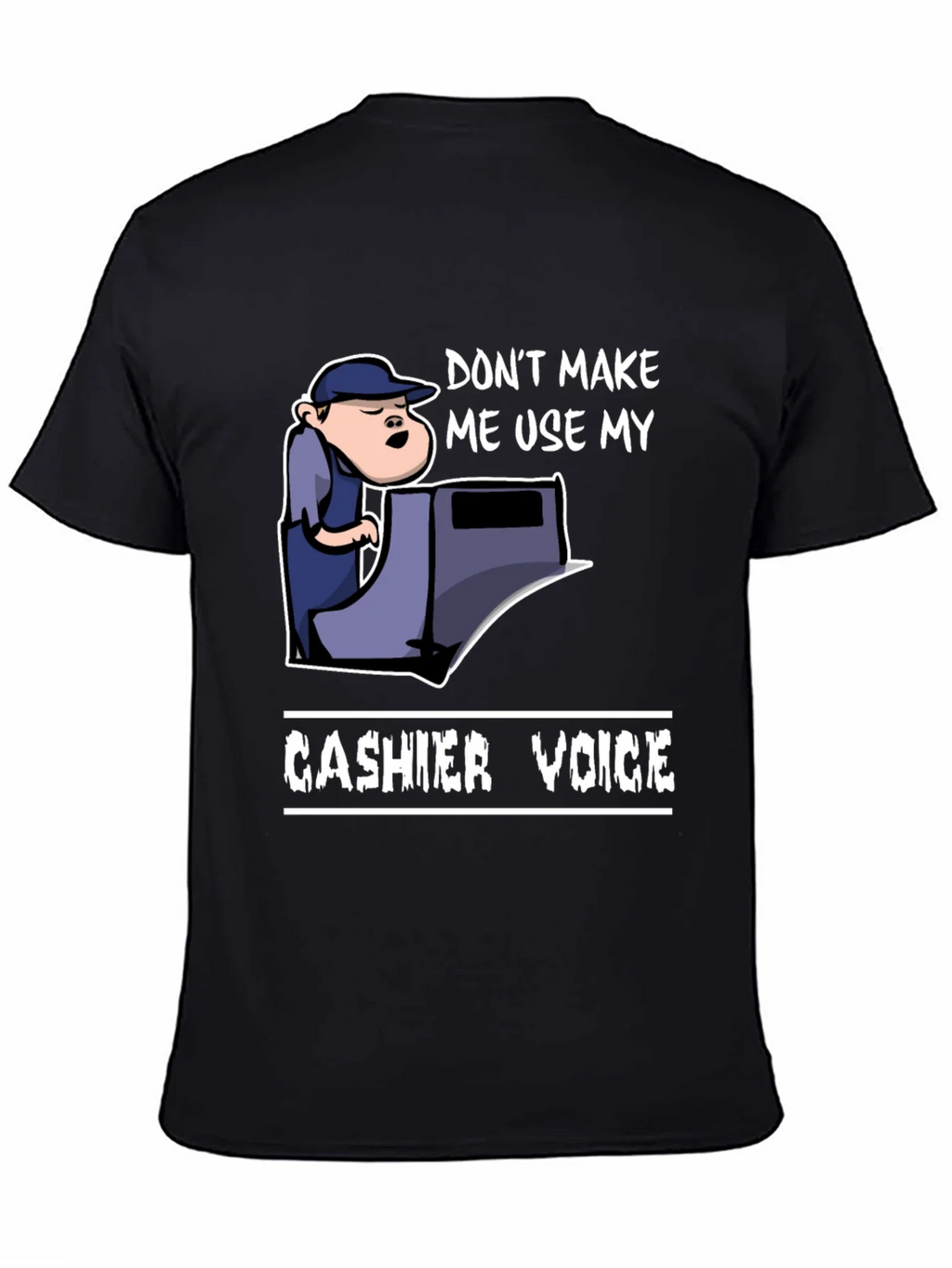 Cashier Voice Graphic Tee - Funny Retail T-Shirt product image 4
