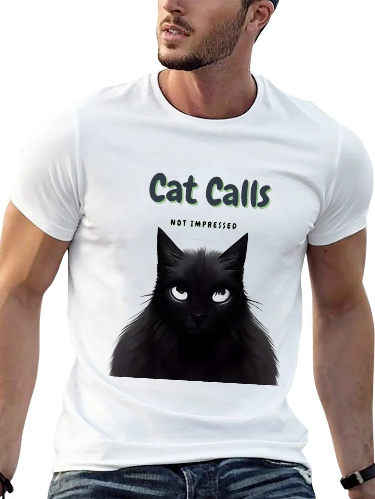 Cat Calls T-Shirt - Not Impressed Black Tee product image 12