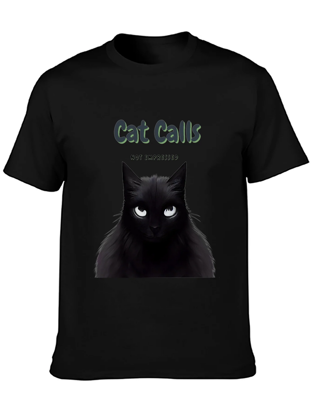 Cat Calls T-Shirt - Not Impressed Black Tee product image 3