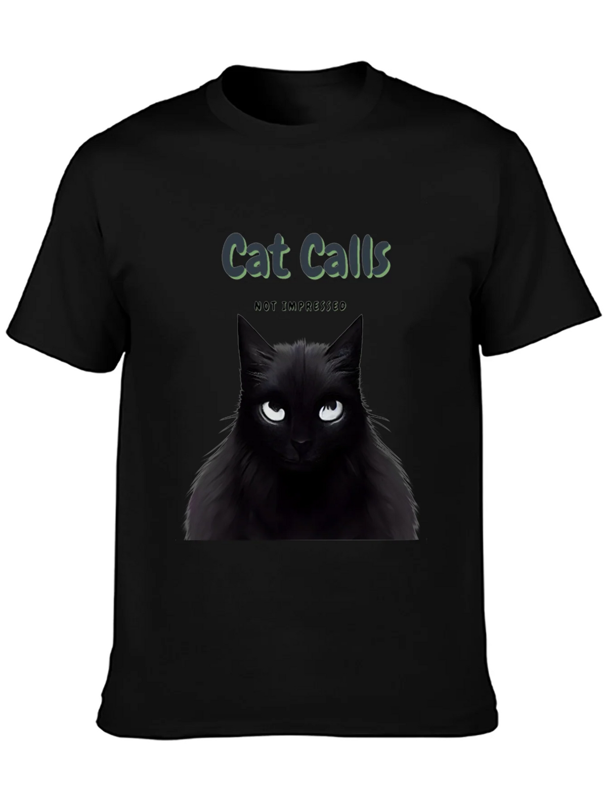 Cat Calls T-Shirt - Not Impressed Black Tee product image 3
