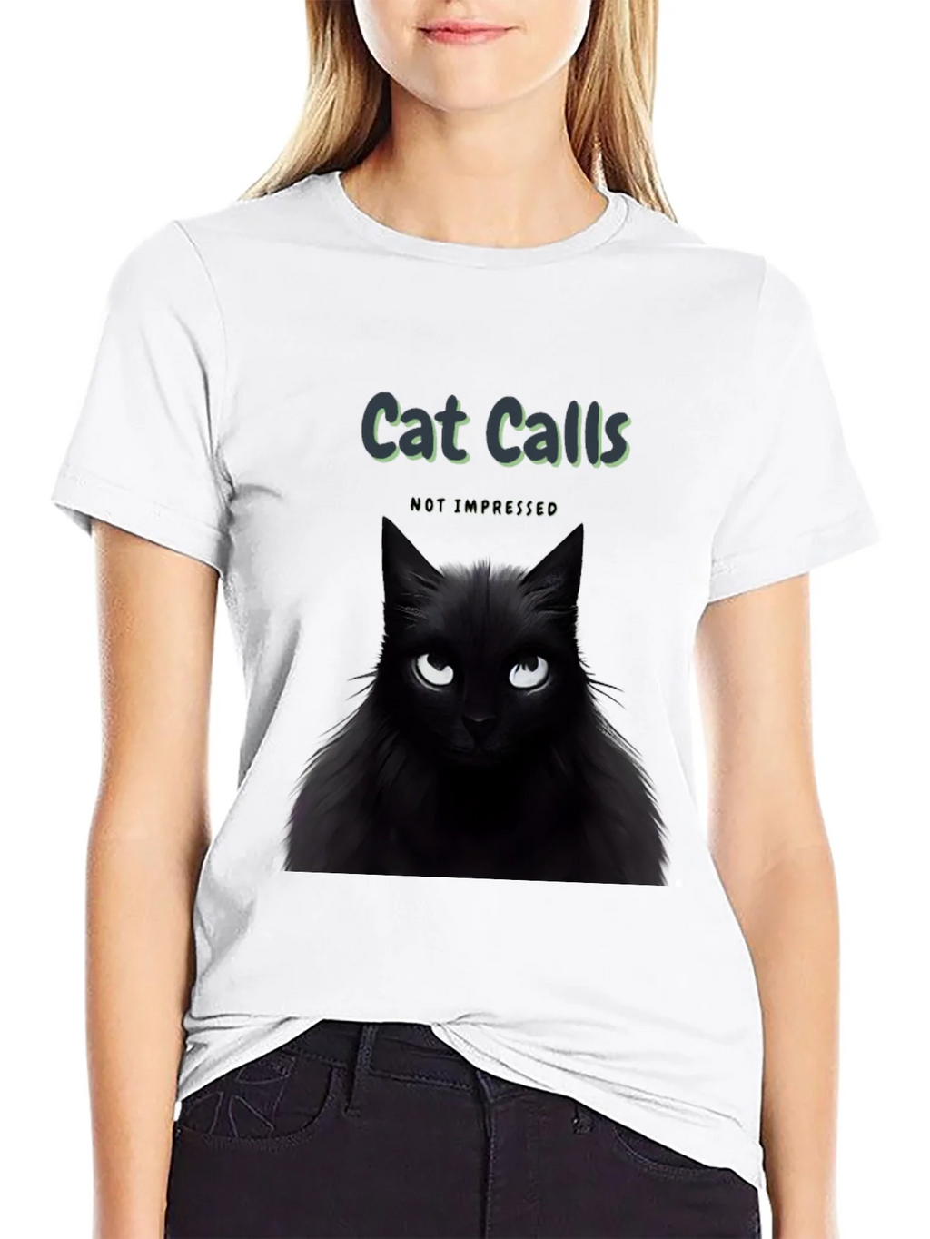 Cat Calls T-Shirt - Not Impressed Black Tee product image 8