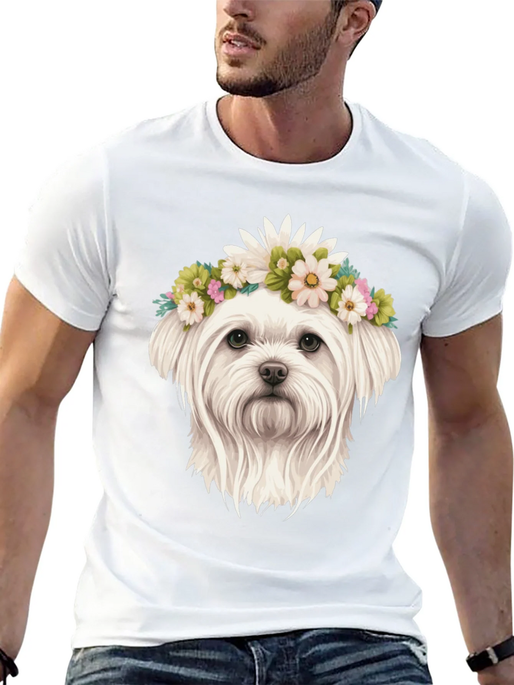 Dog with Flower Crown Tee product image 12