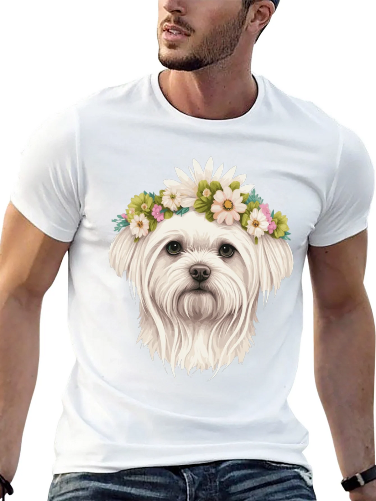 Dog with Flower Crown Tee product image 12