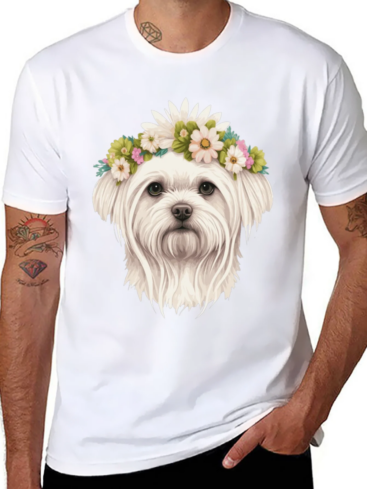 Dog with Flower Crown Tee product image 7