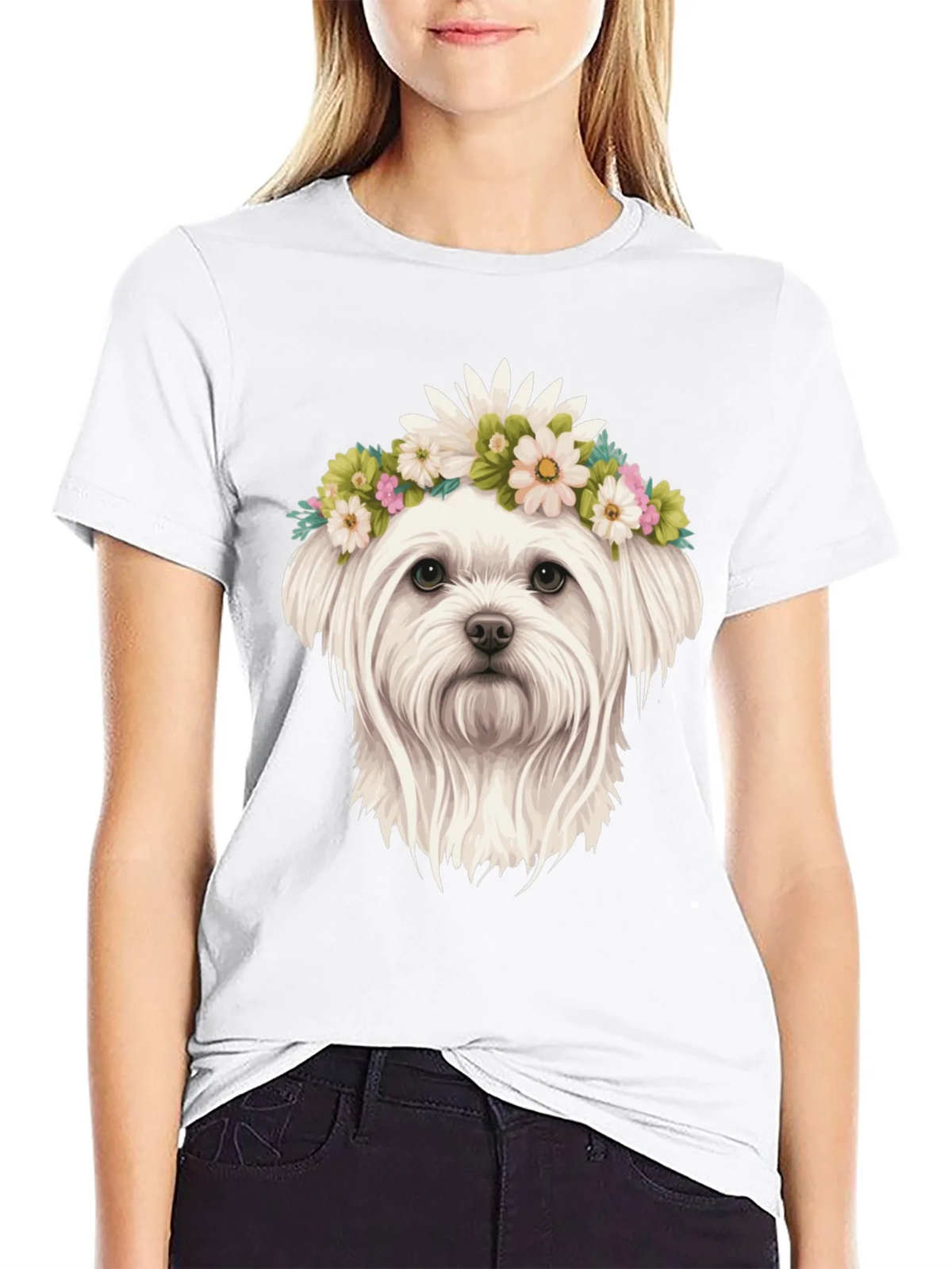 Dog with Flower Crown Tee product image 8