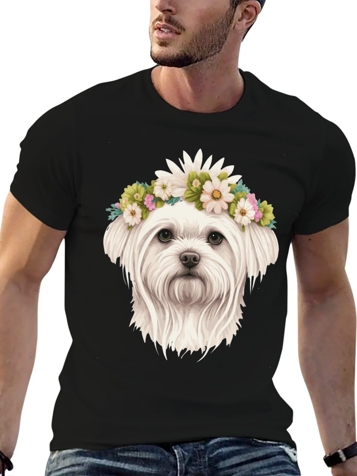 Dog with Flower Crown Tee product image 6