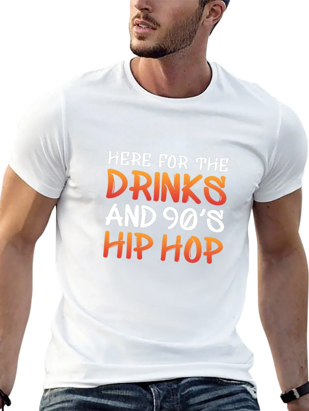Here for the Drinks and 90s Hip Hop T-Shirt product image 12