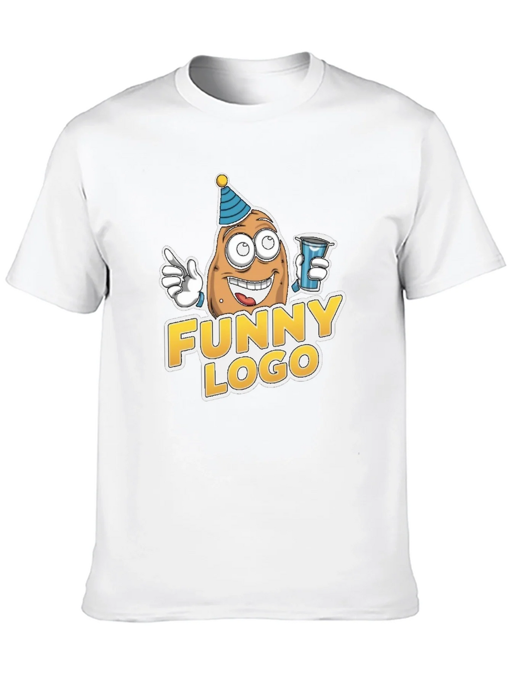 Funny Potato Logo Black T-Shirt product image 3