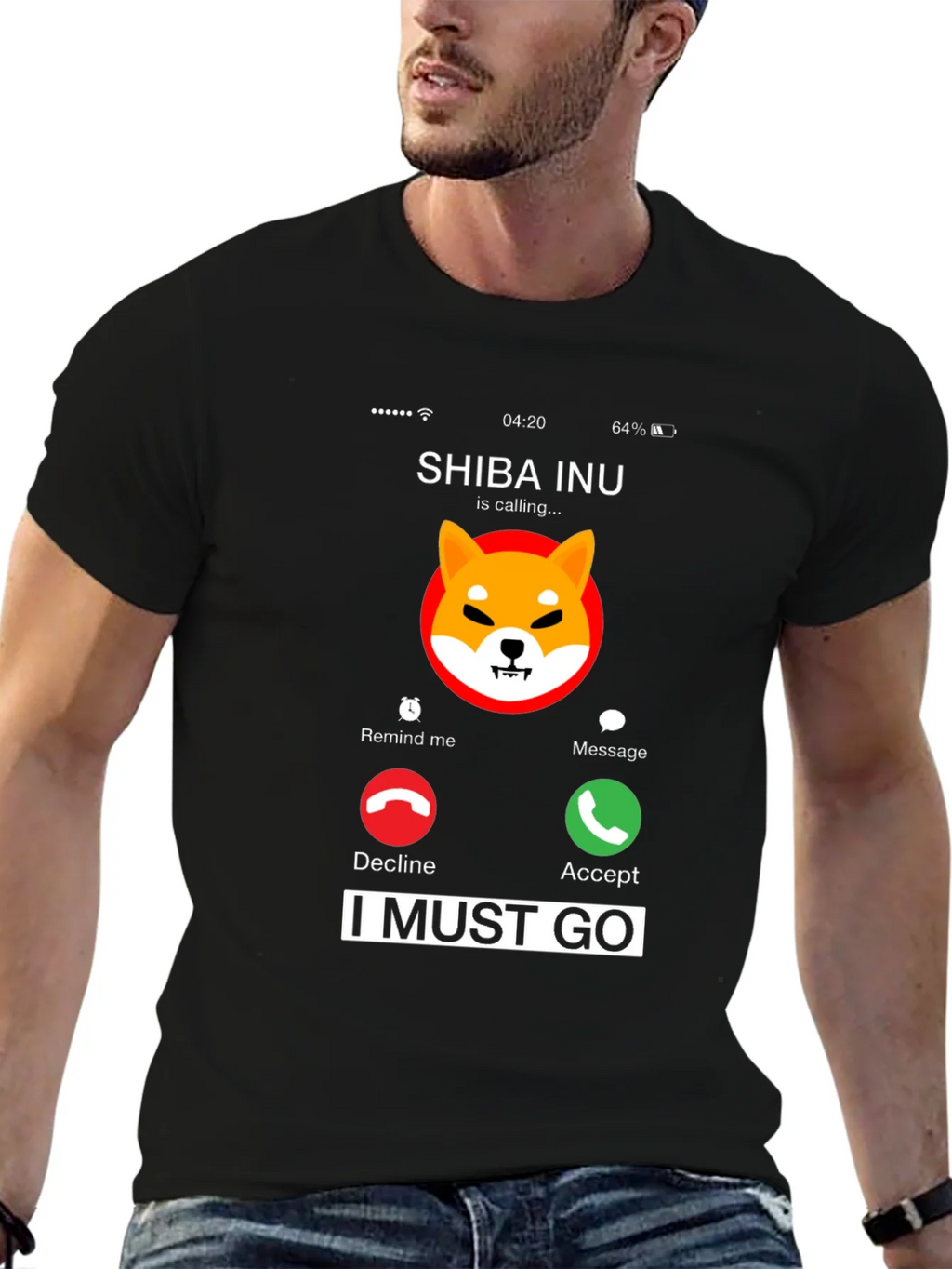 Shiba Inu Calling Black T-Shirt - I Must Go product image 6
