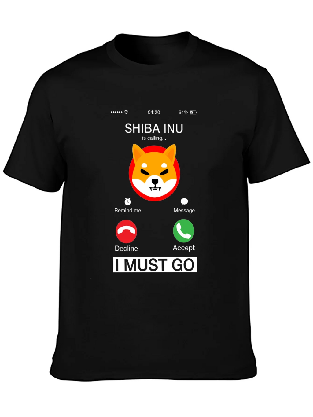 Shiba Inu Calling Black T-Shirt - I Must Go product image 3