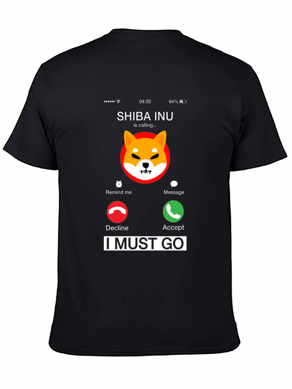 Shiba Inu Calling Black T-Shirt - I Must Go product image 4