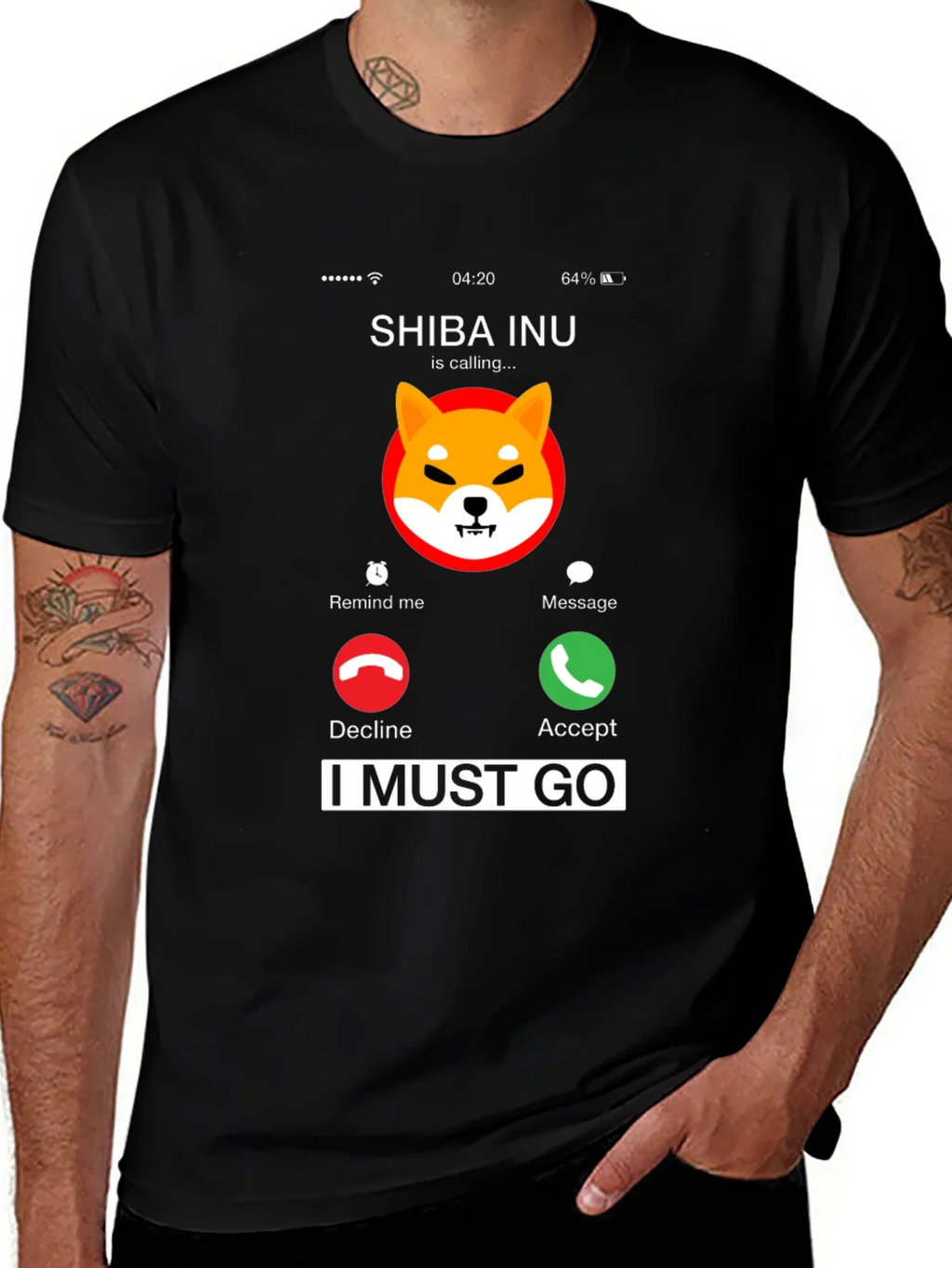 Shiba Inu Calling Black T-Shirt - I Must Go product image 1