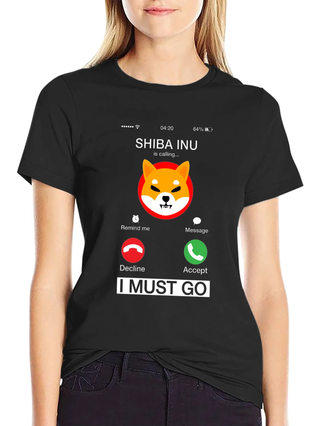 Shiba Inu Calling Black T-Shirt - I Must Go product image 2