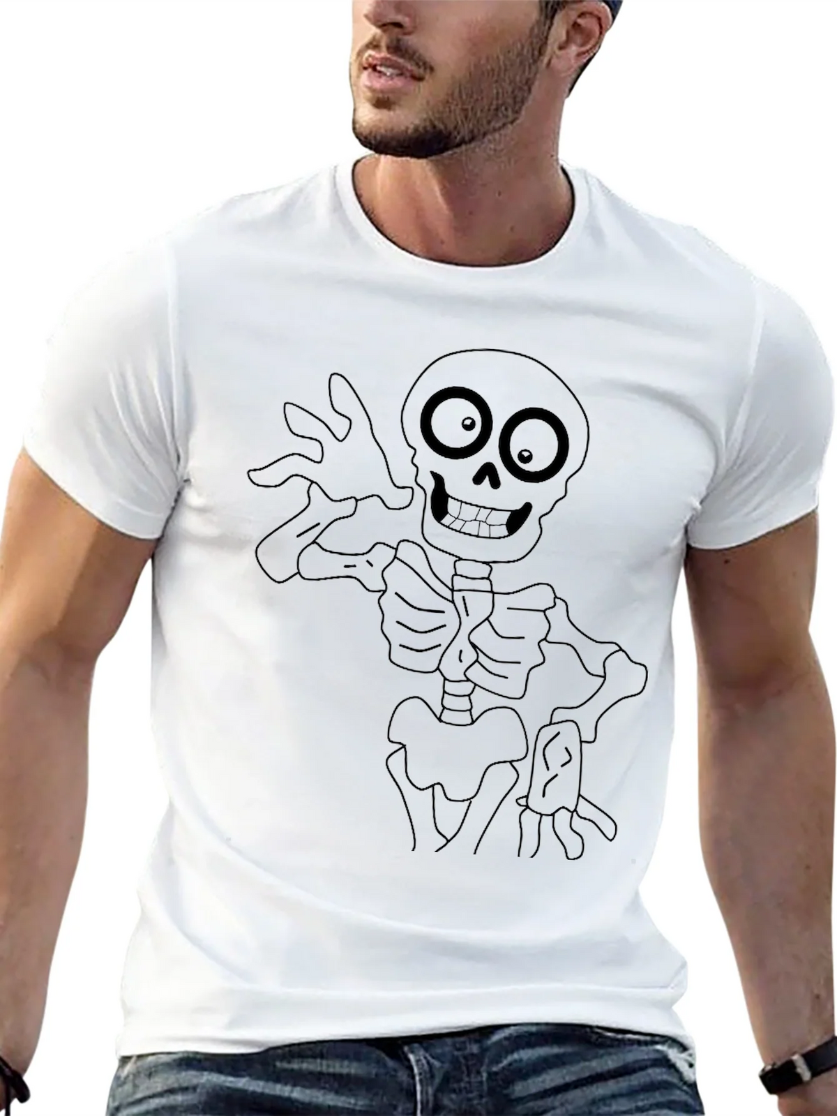 Spooky Skeleton Graphic Tee - Black product image 12