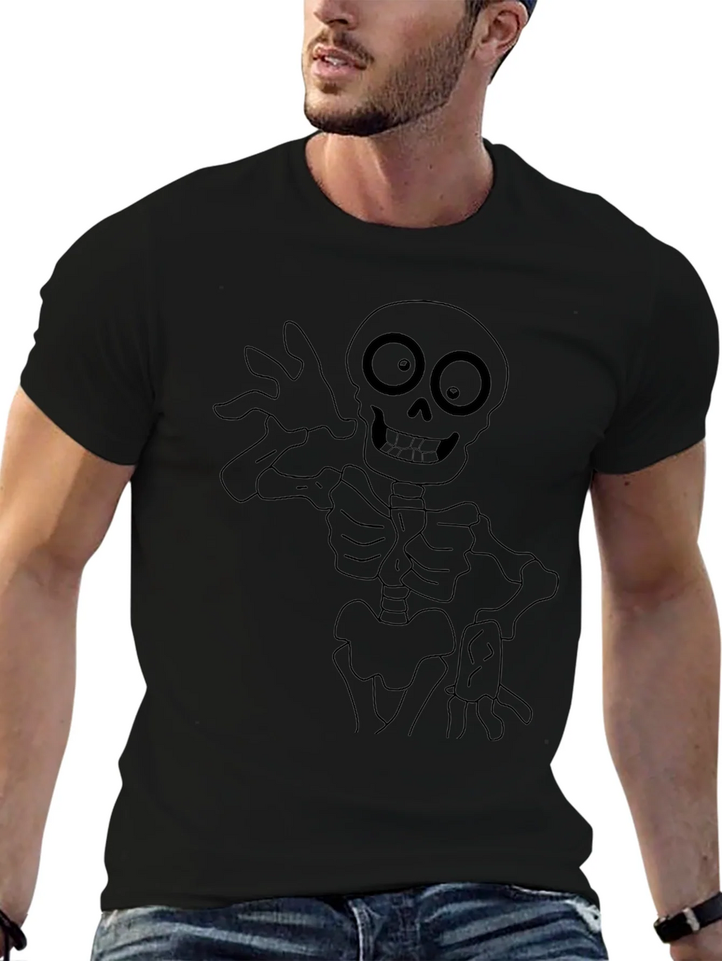 Spooky Skeleton Graphic Tee - Black product image 6