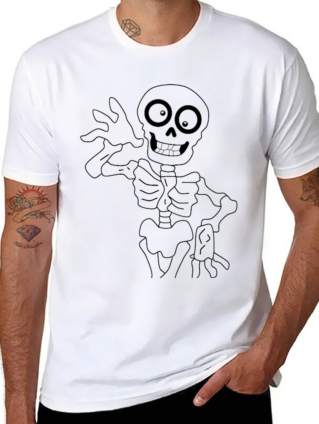 Spooky Skeleton Graphic Tee - Black product image 7