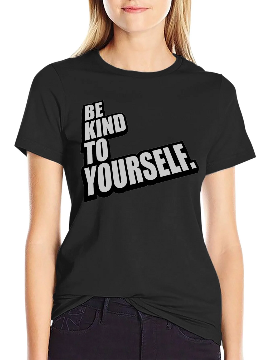 Be Kind To Yourself T-Shirt - Black Crew Neck product image 1