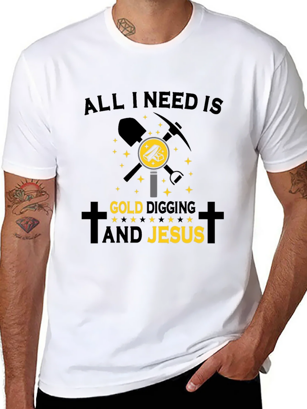 Gold Digging & Jesus T-Shirt - Black product image 7