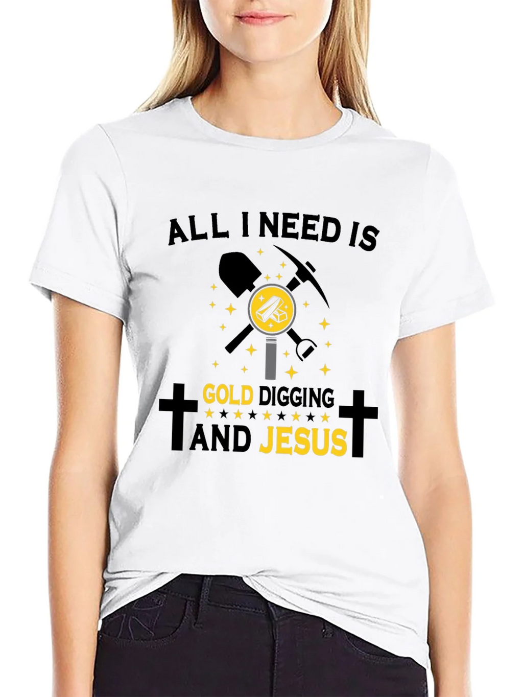 Gold Digging & Jesus T-Shirt - Black product image 8
