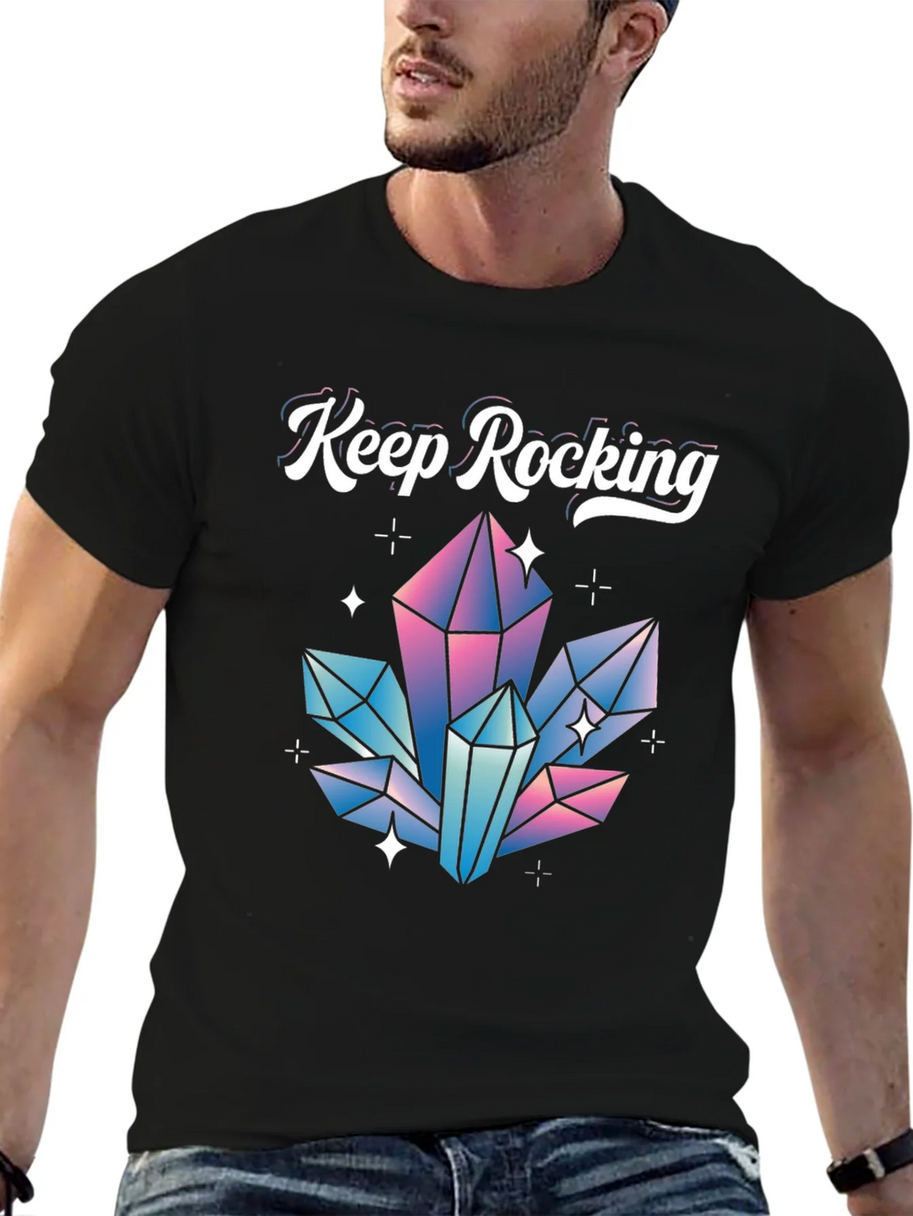Keep Rocking Crystal Graphic Tee - Black product image 6