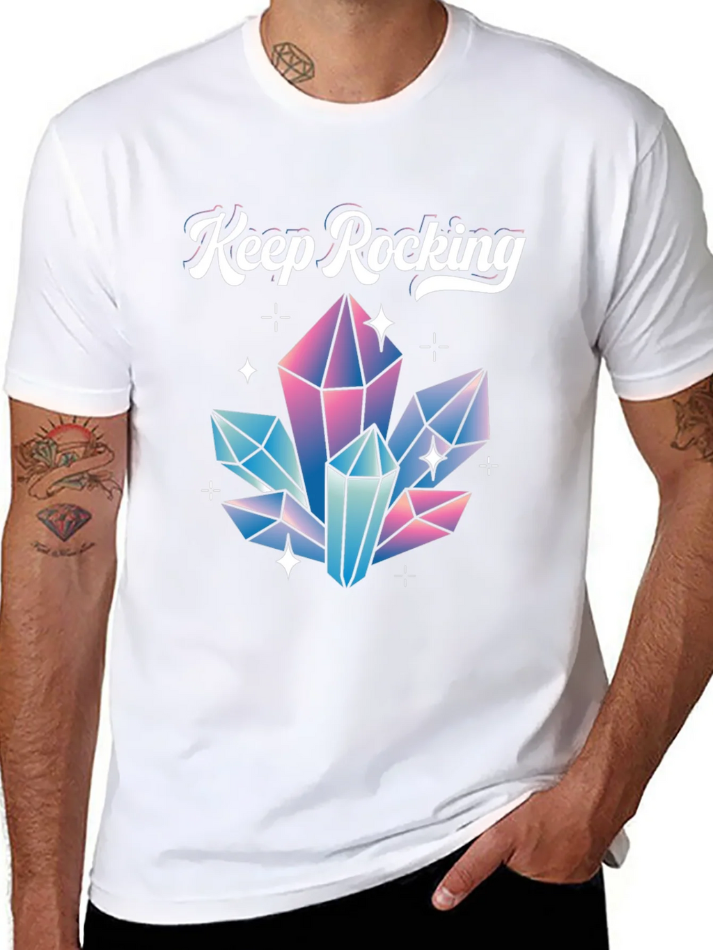 Keep Rocking Crystal Graphic Tee - Black product image 7
